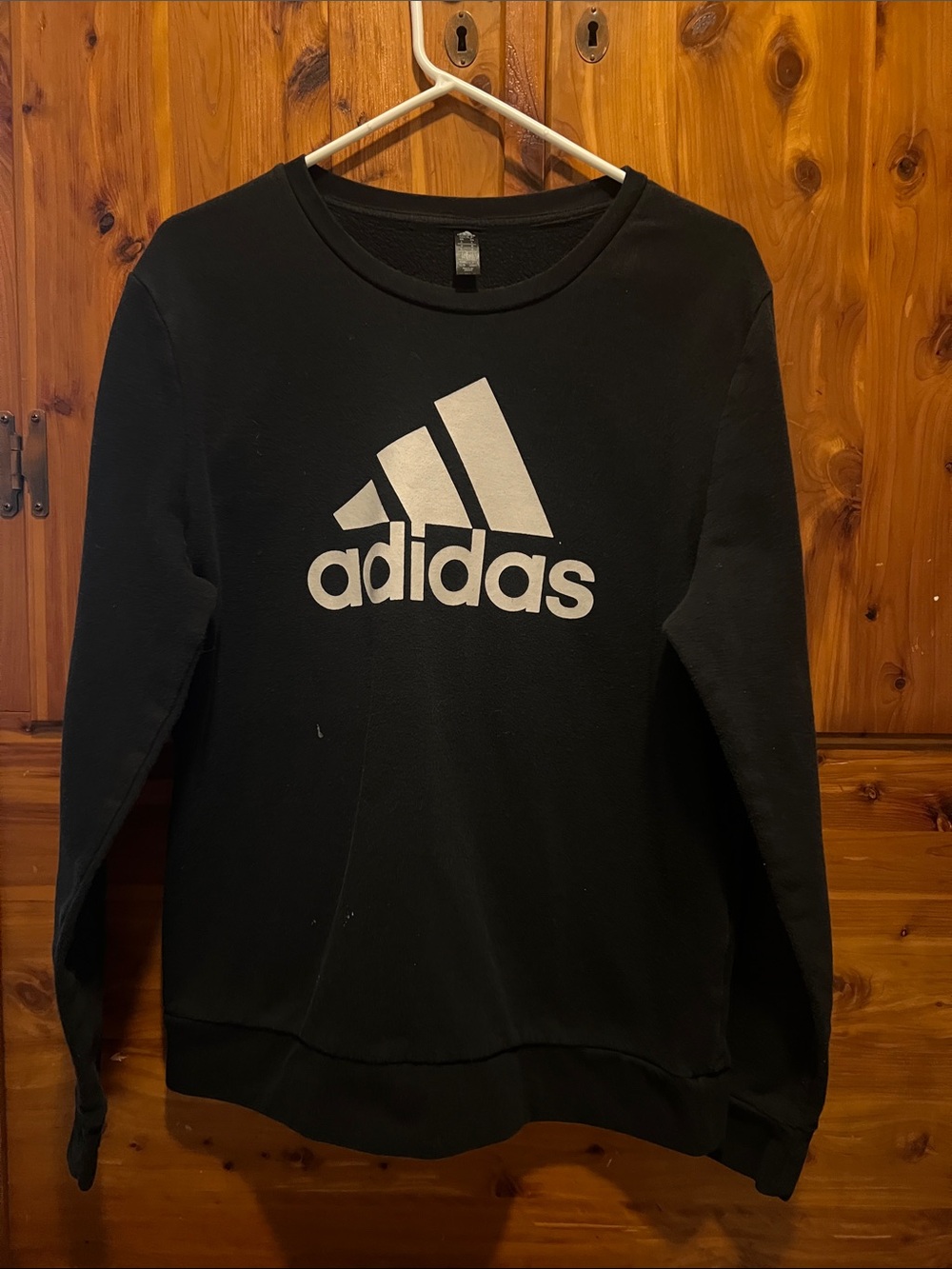 adidas Black Crewneck Sweatshirt with White Logo